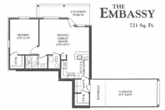 Embassy 1 Bedroom Floor plan