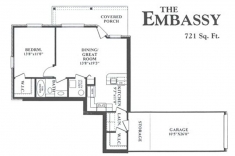 Embassy 1 Bedroom Floor plan