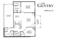 Gentry 2 Bedroom Floor plan