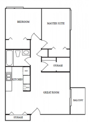 Washington Place Apartments 2 Bedroom Upper Level Floorplan